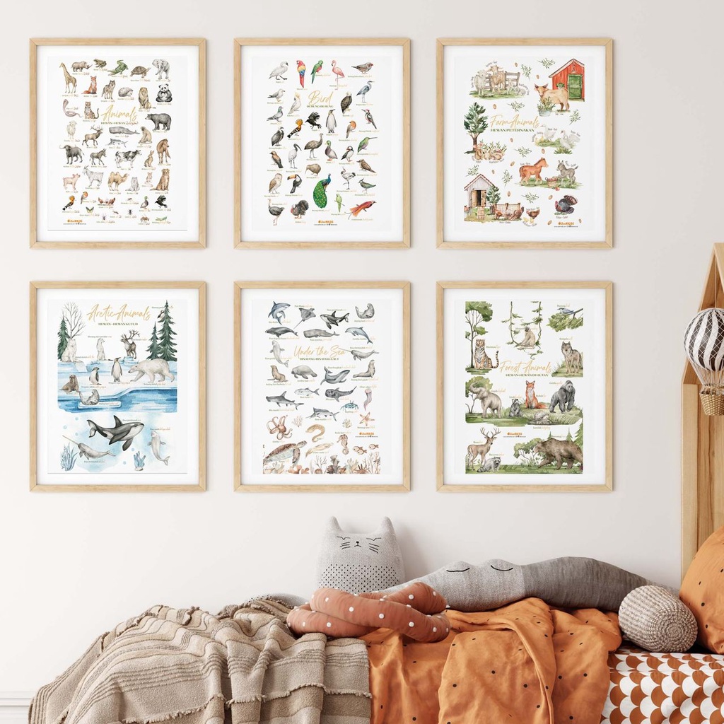 Poster Hewan - Poster Edukasi Anak PAUD TK SD, Hampers Kado Bayi