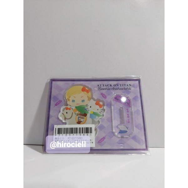 Standee Attack on Titan Erwin x Hello Kitty Sanrio chibi version
