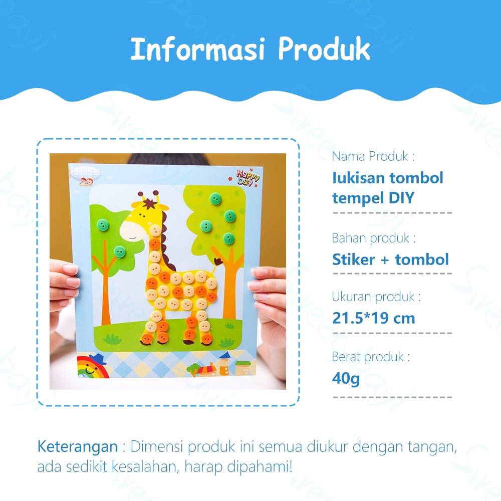 Sweetybayi Handmade DIY untuk anak tk Mainan edukasi anak Lukisan Kancing