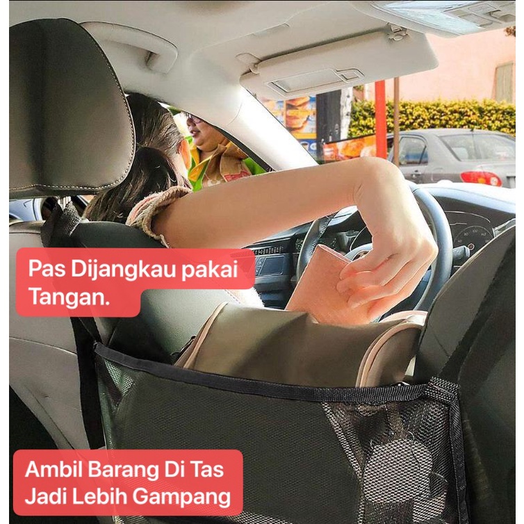 Tas Universal Car Storage Organizer Set Net Kantong Tas Jaring Penyimpan Mobil Tampas Tas Serbaguna Ada Karet Taruh Botol Anti Jatuh AM-06 AM-5 1