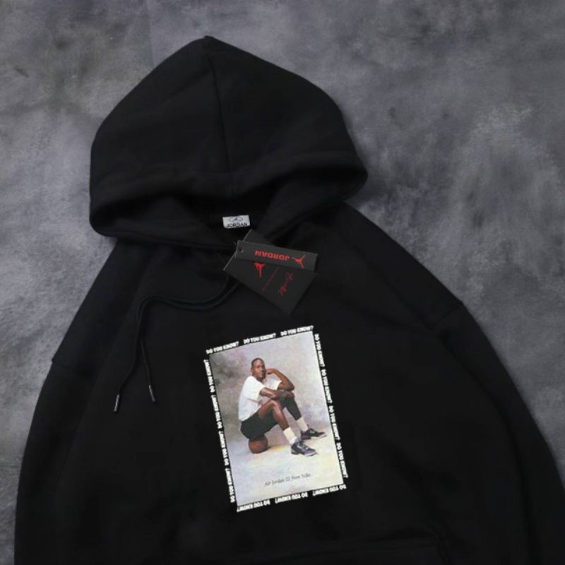 HOODIE JORDAN  BLACK FULL TAG LABEL