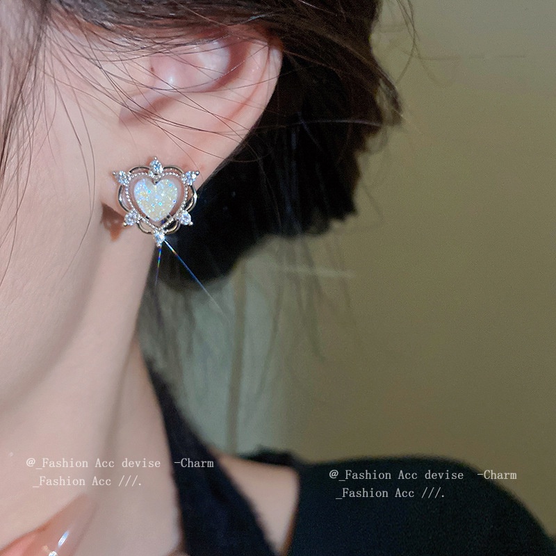 YEEZII Anting Stud Kristal Mutiara Bentuk Bunga Tulip Camellia Butterfly Warna Pink Untuk Wanita