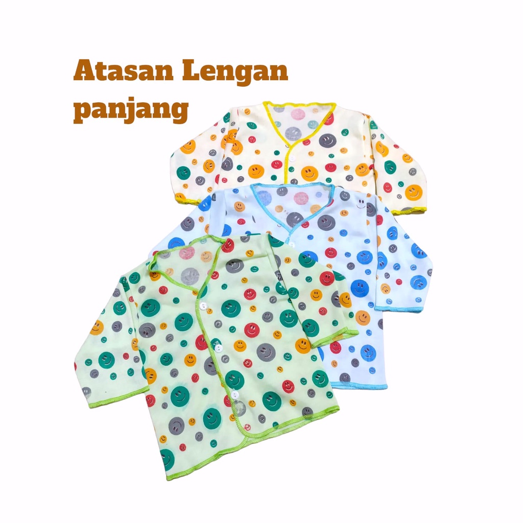 [6 Pcs] Atasan Bayi | Baju Bayi Model Kutung Pendek Panjang