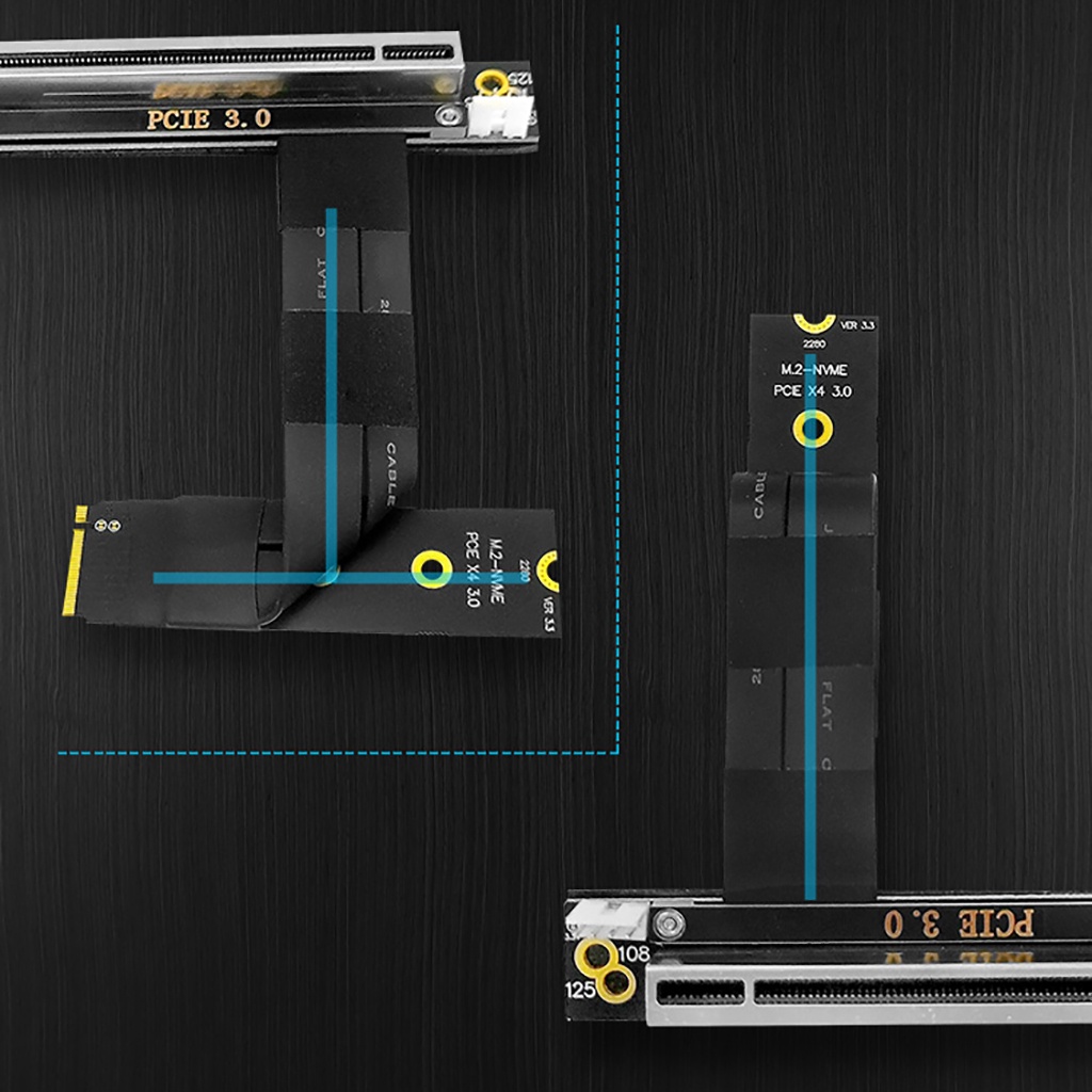 Pci-e 4.0 4x4 Ke M.2 4-Bays Expansion Card Dengan Kabel Adapter M.2 Ke PCIe X16 Untuk M.2 NVMe 2242 2260 2280 SSD Gen 4