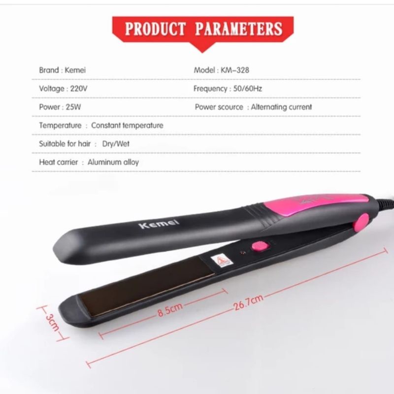 CATOKAN 2in1 KEMEI KM-328 HAIR STRAIGHTENER &amp; CURLY STYLING/ PELURUS PENGERITING