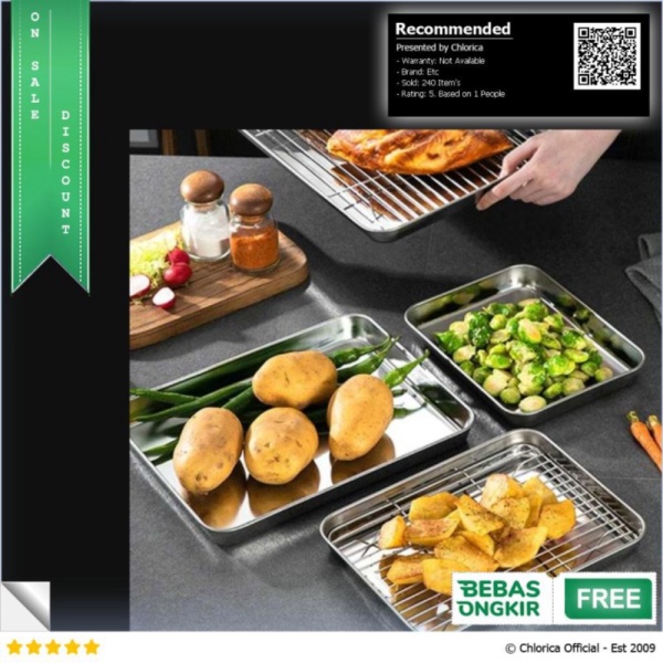 

Promo NLSLASI Loyang Nampan Baking Sheet Tray Rack Removable - NL28 - M Silver Etc Berkualitas