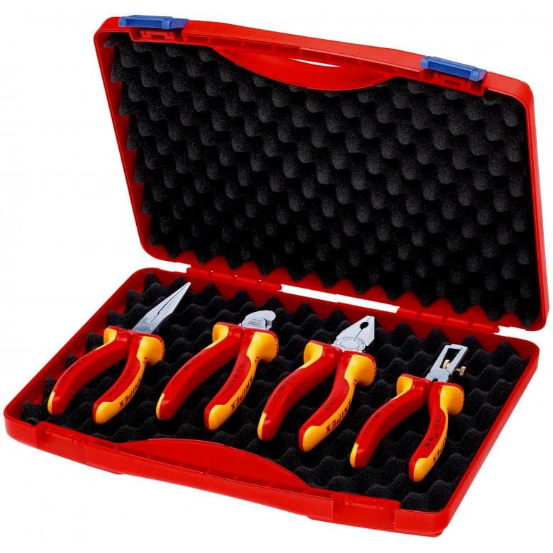 KNIPEX 00 20 15 Tang Listrik VDE Tool box RED Electro Set isi 4 Pcs