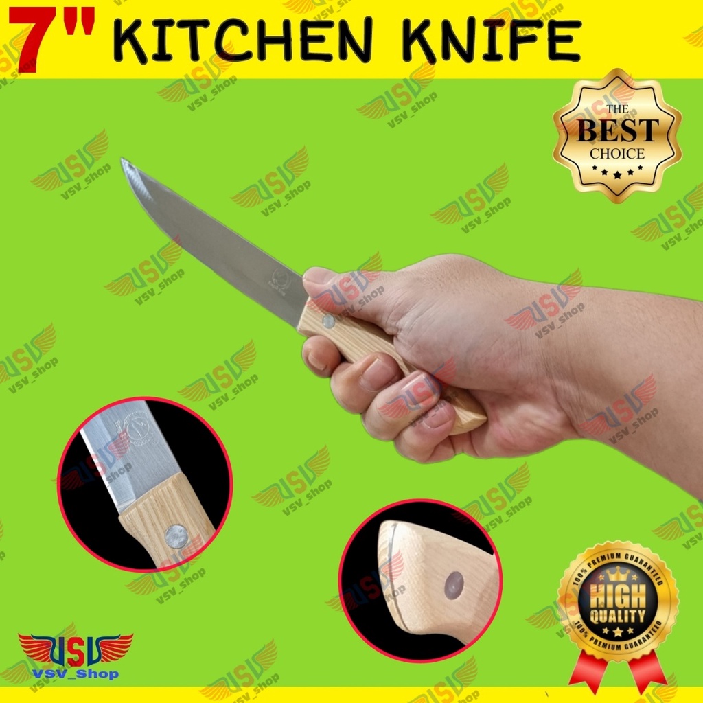 Pisau Dapur Gagang Kayu Premium Kitchen Knife 5&quot;,6&quot;,7&quot; Chef Knife Stainless Steel