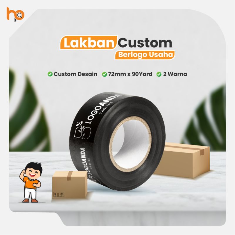 Custom Lakban 72mm Jumbo 1000Roll 2 Warna