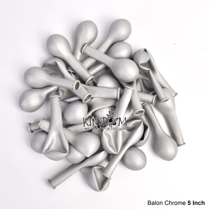 Balon Latex Chrome 5 inch SILVER / Balon Chrome / Balon Latex Chrome