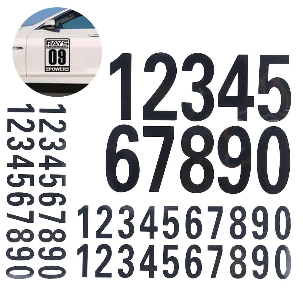 Lanfy Number Sticker Reflektif Number 0-9 Self-adhesive Tahan Air Reflektif Dekorasi Angka Alamat
