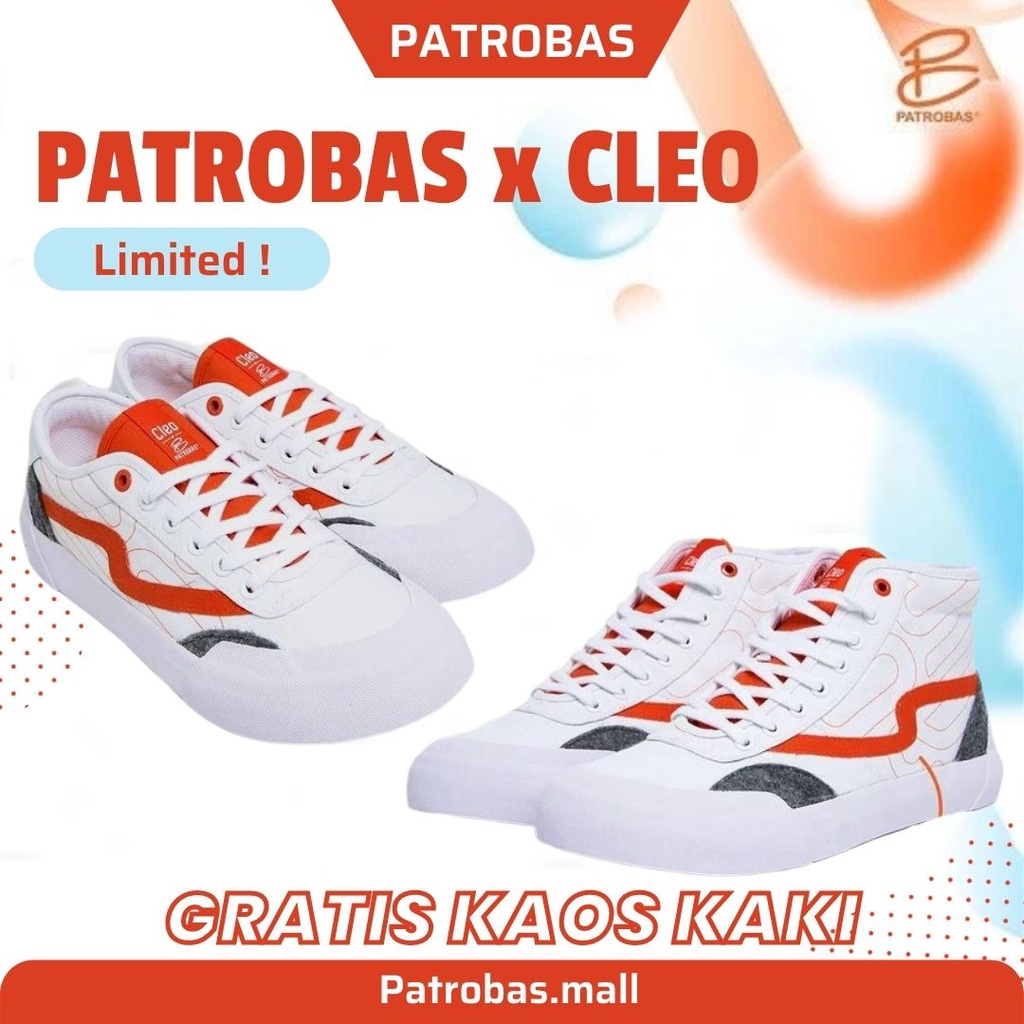 Patrobas x Cleo Low / High White Original Limited Edition (FREE KAOS KAKI + PACKING DOUBLE BOX)