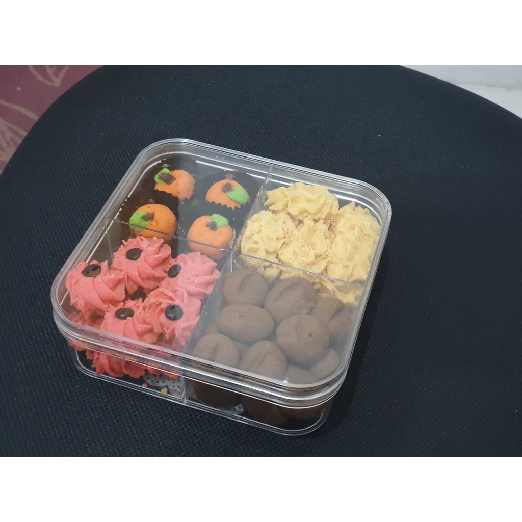 Toples Unity Kotak Sekat 4 (500 gram) @1 PCS tipe 1701 / Toples Sekat