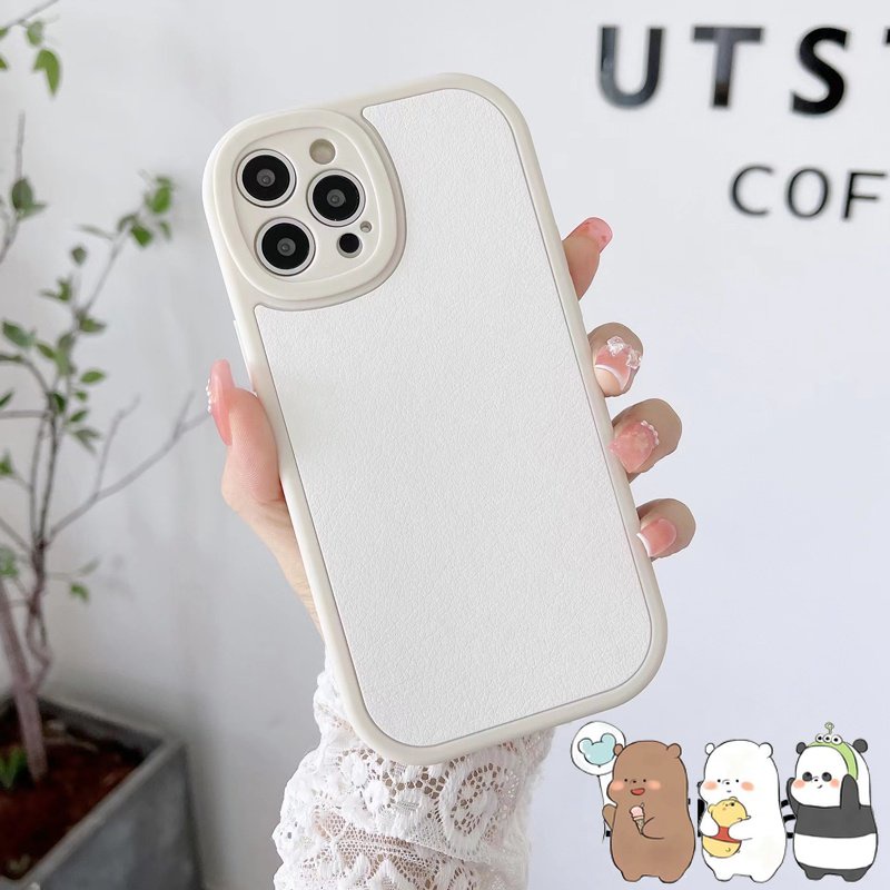 IPHONE Untuk Iphone14 13 12 11 Pro Max Mini Plus Casing Warna Solid Kulit Domba Sarung Case Handphone
