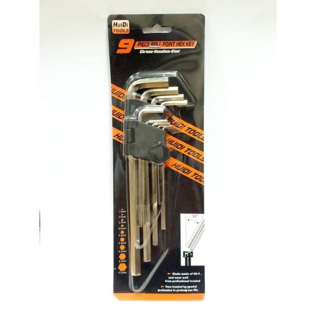 (COD) PERKAKAS BERKUALITAS Kunci L Set 9 Ukuran Size KECIL SEDANG BESAR / Hex Key Wrench Hand Tools MURAH