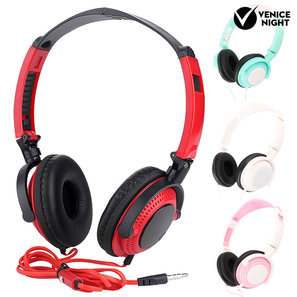 (VNEP) (Berkabel) 3.5mm HiFi Stereo Bass Berat Pengurangan Kebisingan Telepon Headphone dengan Mic