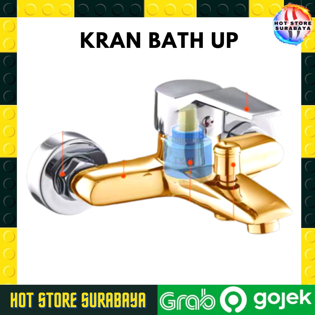 Kran Mixer Kran Panas Dingin Kran Bathub Cabang 2 Stainless HOT