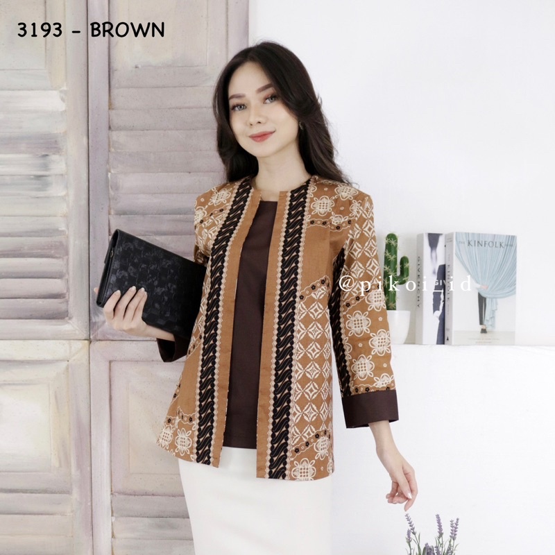 Baju batik wanita / batik jumbo / batik big size / atasan batik murah / batik kantor plus size 242