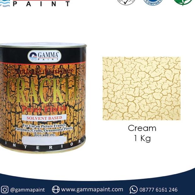 CRACKLE Paint Effect - 1L - Solvent Based - Cat Efek Motif Retak - Cream