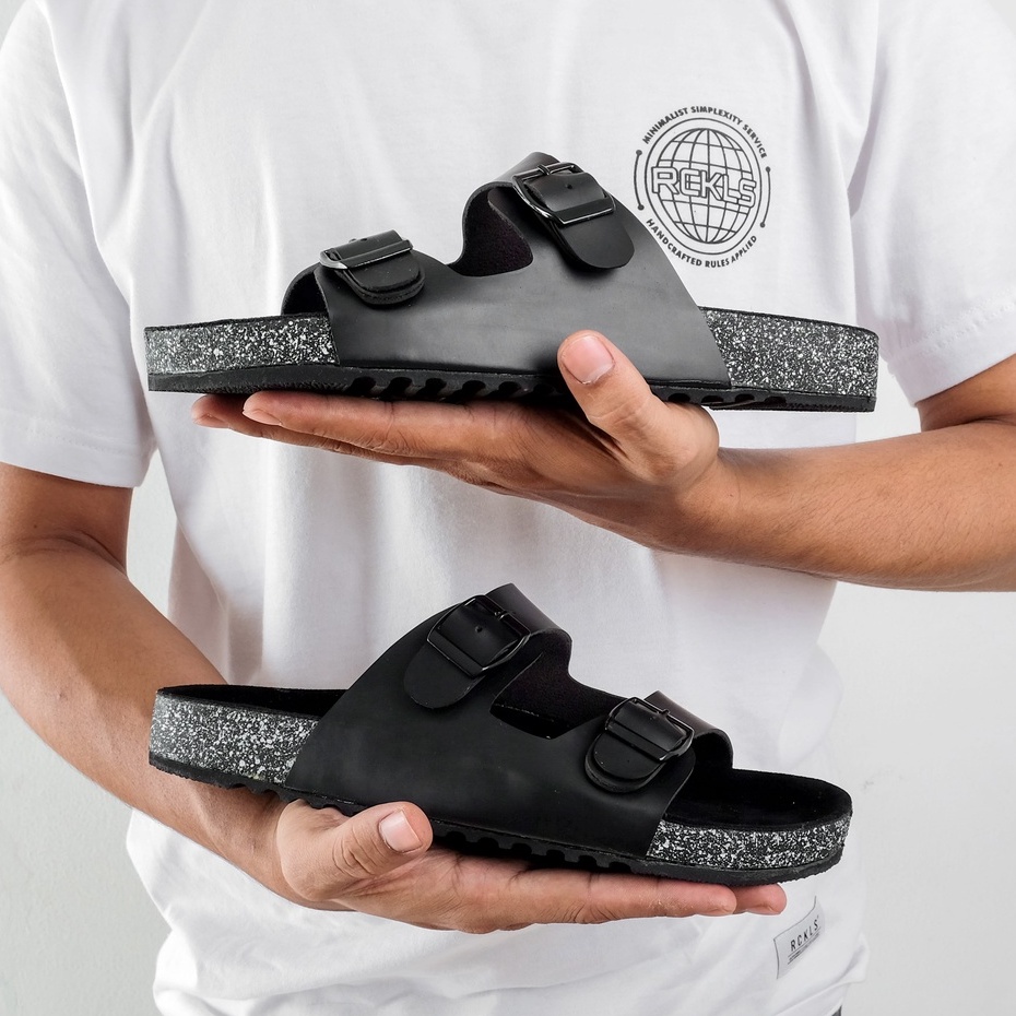 KANE FULLBLACK |ManNeedMe x ARF| Sandal Pria Casual Sandal Slop ORIGINAL