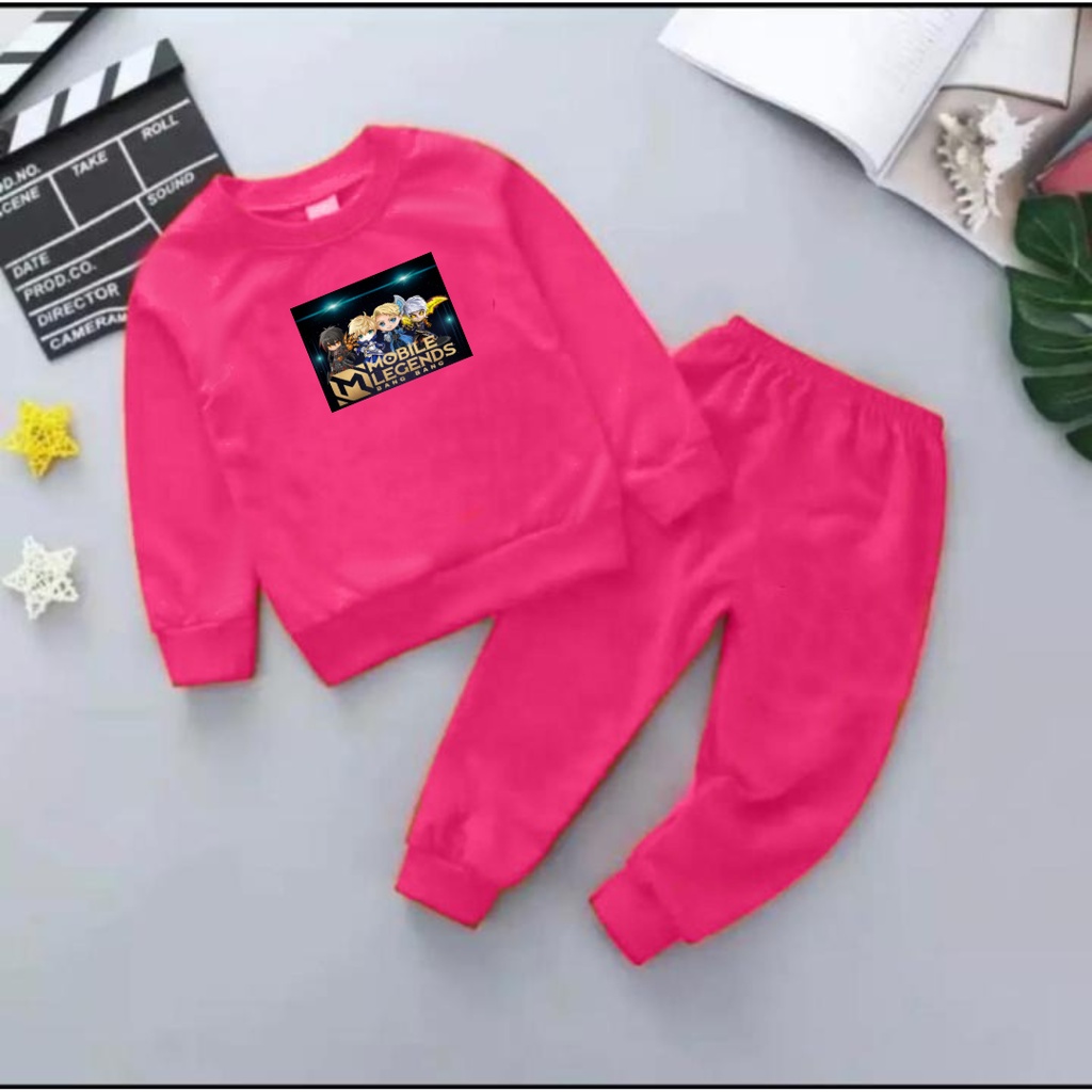 Setelan Sweater Anak Mobile Game Basic Oblong Size S,M,L/COD/Set anak