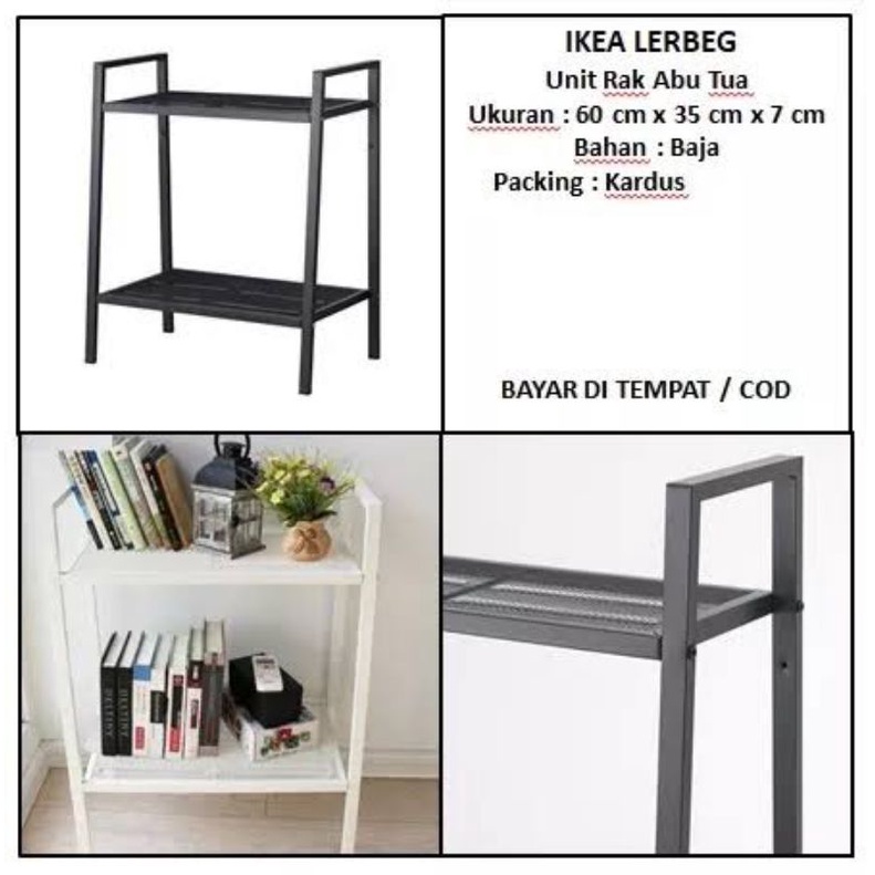 IKEA Lerberg Rak Besi 2 Tingkat/Rak Tanaman/Rak Dapur