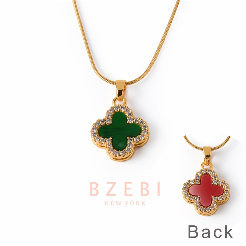 Kalung Emas 18k Liontin Berlian Bahan Titanium Steel Anti Karat 1057n Gaya Korea Untuk Wanita