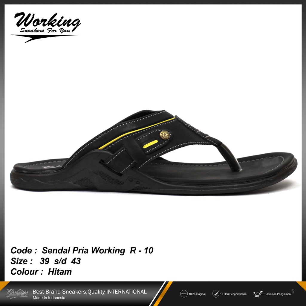 Working Sneakers For You Sandal Pria Kulit R-10