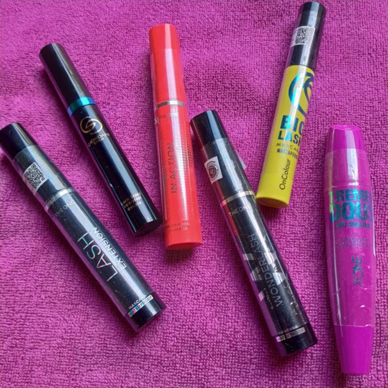 OnColour Big Lash Mascara - The ONE Tremendous Big Volume mascara - The ONE 5in1 Wonderlash Mascara - The ONE In Action Sweat Proof Mascara - Giordani Gold Iconic Mascara - The ONE Lash Extension Mascara Waterproof