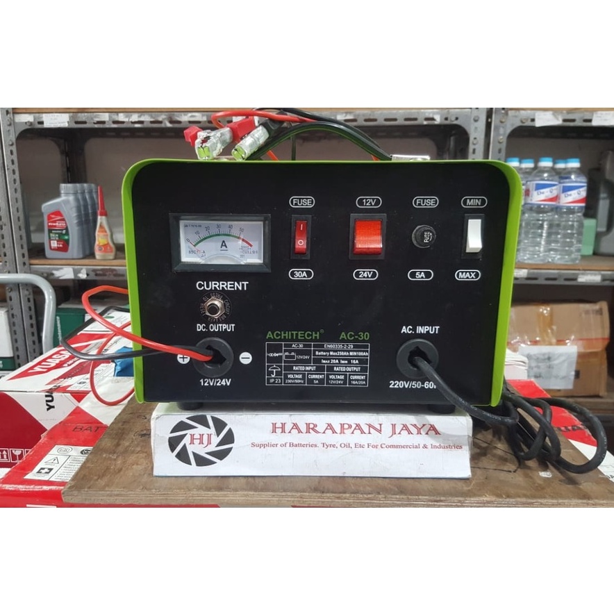 Jual CAS AKI ACHITECH 30A 12/24 VOLT / CHARGER AKI / PENGECAS AKI