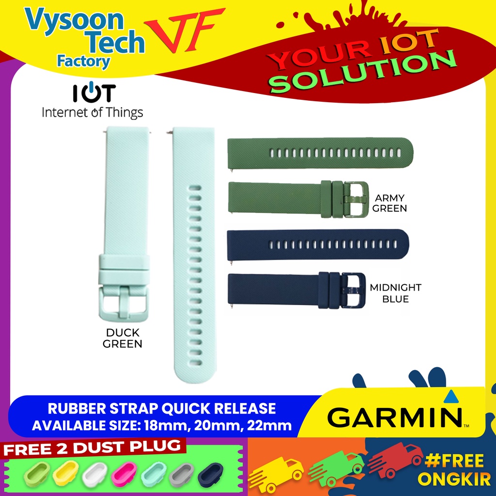 Tali Karet Strap Rubber Jam Tangan 18mm 20mm 22mm Rubber Strap Silikon