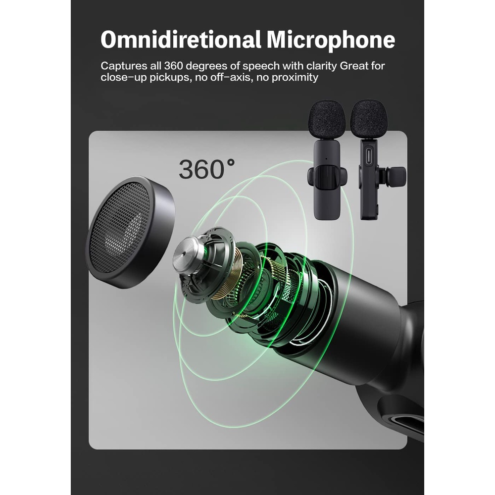 xqxm original Mic clip on wireless 2.4GHZ Lavalier Plug and Play Live Streaming Podcast Vlogging gamer youtuber content production