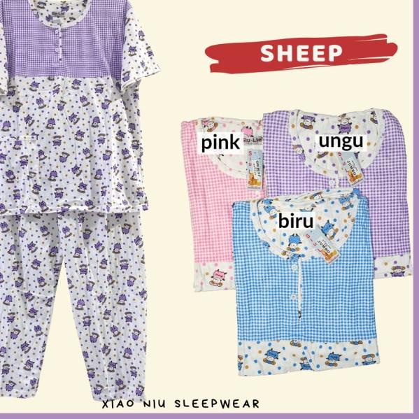 Setelan Baju Tidur Kaos Jumbo Celana Panjang Siu Lie - Flower, Kuning