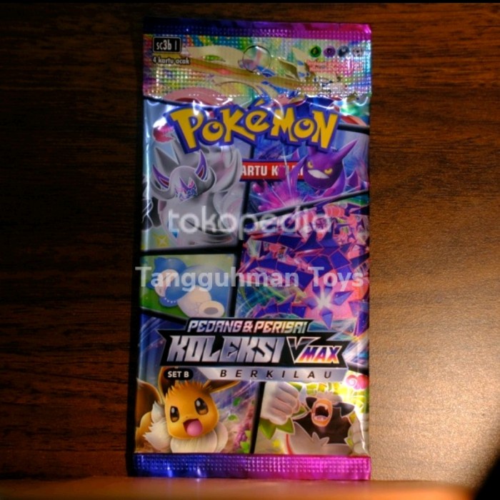 Kualitas terbaik] Kartu TCG Pokemon Indonesia SC3b Koleksi VMAX Berkilau Booster Pack