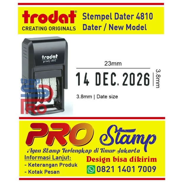 

Trodat 4810 Stempel Tanggal Otomatis / Dater Otomatis / Stempel Trodat