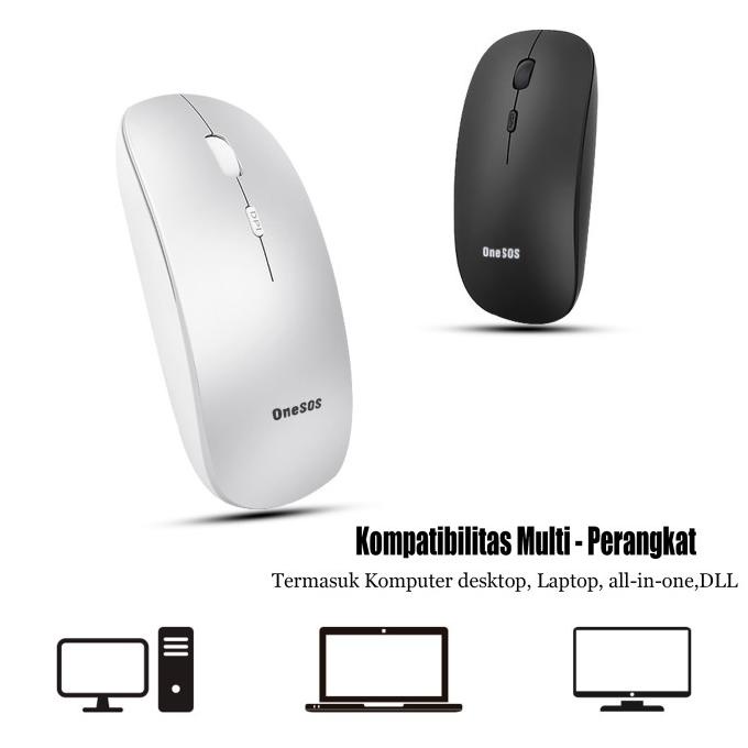 Mouse Wireless Bluetooth Mouse Silent Click Warna Macaron dengna desain minimalis