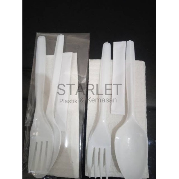 

SENDOK GARPU STERIL SET (SENDOK, GARPU, TISSUE, TUSUK GIGI) ALAT MAKAN STERIL