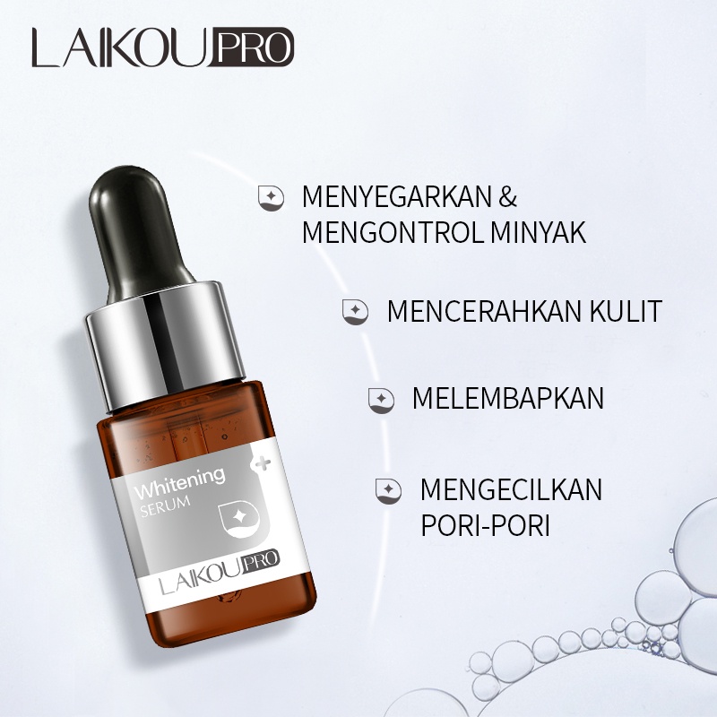 LAIKOU PRO Serum Mencerahkan Memudarkan Flek Esensial Mengencangkan Pori-pori 12ml