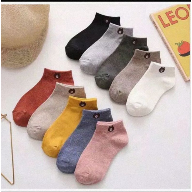 Kaos kaki import angkle cute bear isi 10 pasang