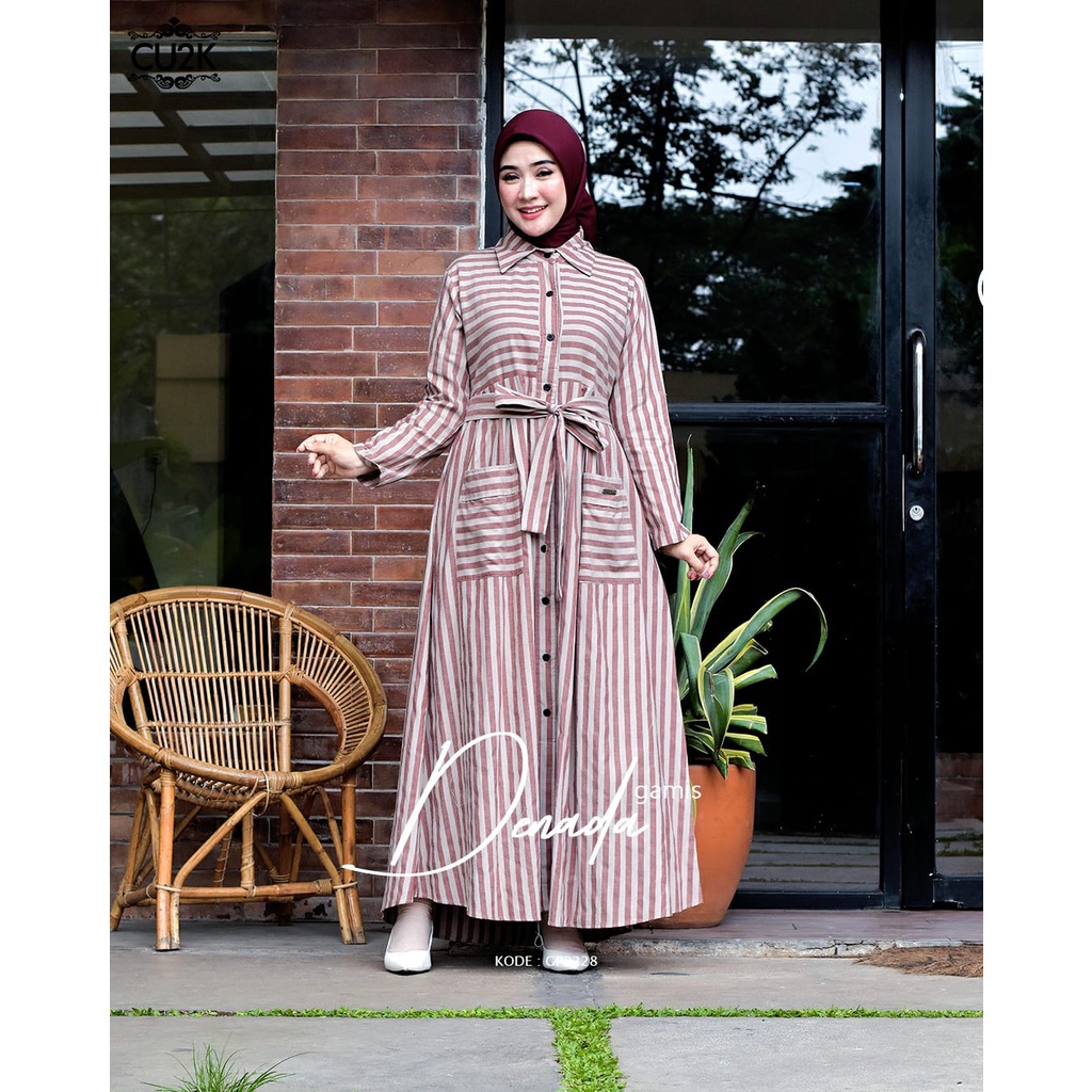 GAMIS DENADA KATUN MOTIF KOLEKSI CU2K // GAMIS WANITA TERLARIS // GAMIS TERBARU