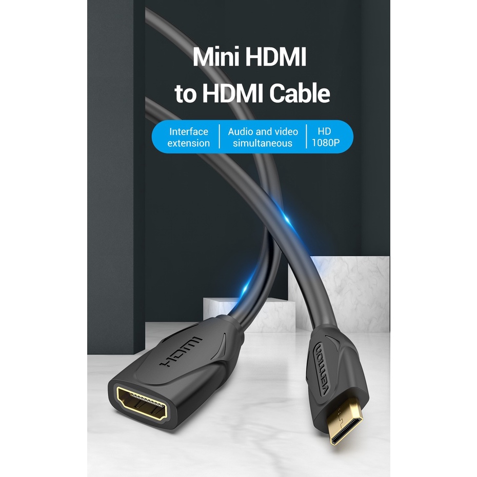 (Bisa Cod) Vention Kabel Mini HDMI Male to HDMI Female High Quality 1080 60Hz ABA