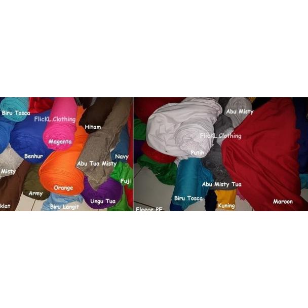 Bahan Kain Fleece Cotton Katun Celana Jaket Training Varsity