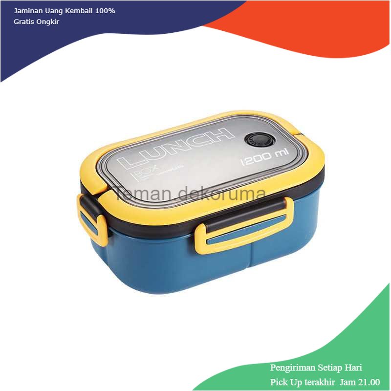 TD - PR HOMEFAVOR Kotak Makan Bento Lunch Box Double Layer 1200ml - HF225