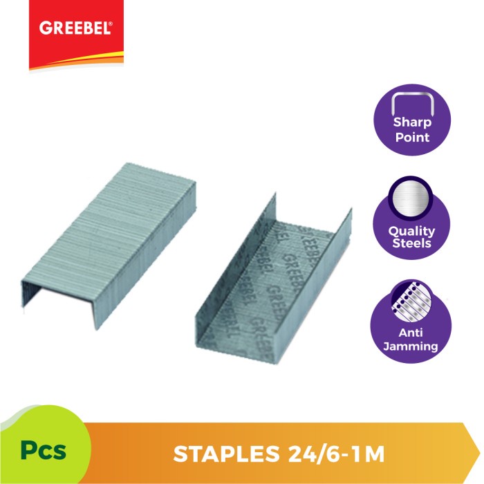 Staples Isi Stapler Greebel No. 24/6-1M per-pack isi 20x50=1000pcs.