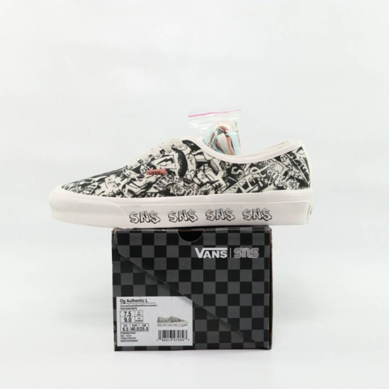 Sns x Vans Authentic Lx Vault Og Black White
