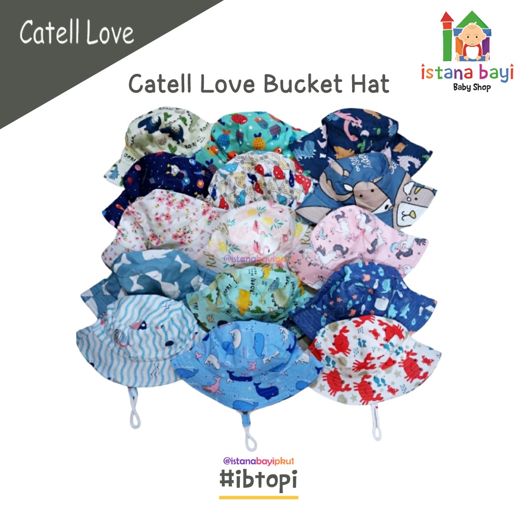 Catell Love Bucket Hat - Topi Bucket Lebar Bayi dan Anak Perempuan Pelindung Matahari MiX FLOWER Baby Fashion Style