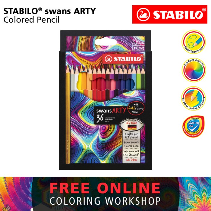 

[COD] STABILO swans ARTY Colored Pencils 36 pcs / Pensil Warna isi 36 pcs