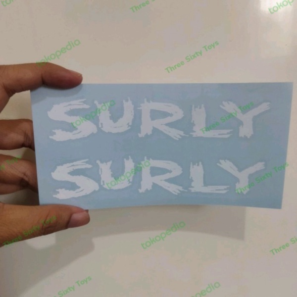 Promo CUTTING STICKER SEPEDA FRAME SURLY LOGO - Putih Berkualitas