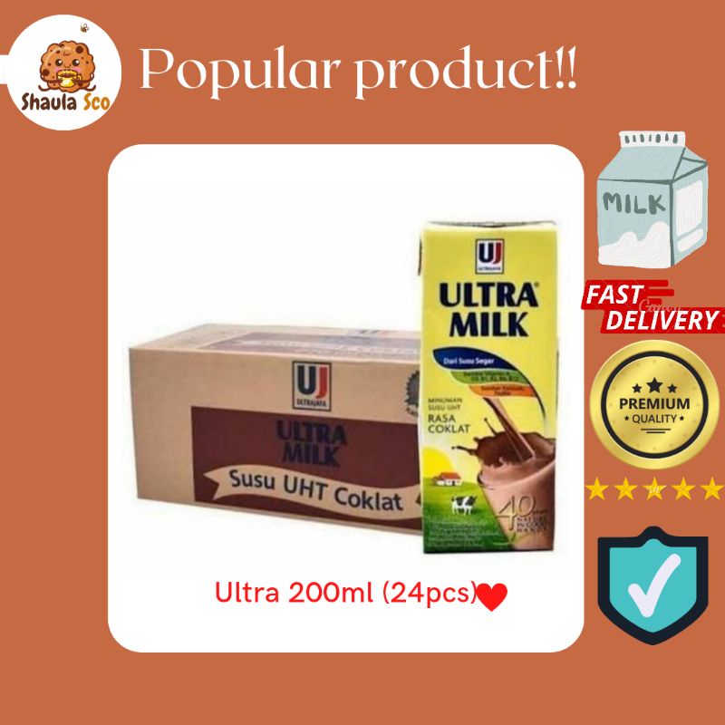 

susu ultra milk 200ml (1 dus isi 24pcs) Gosend Palembang