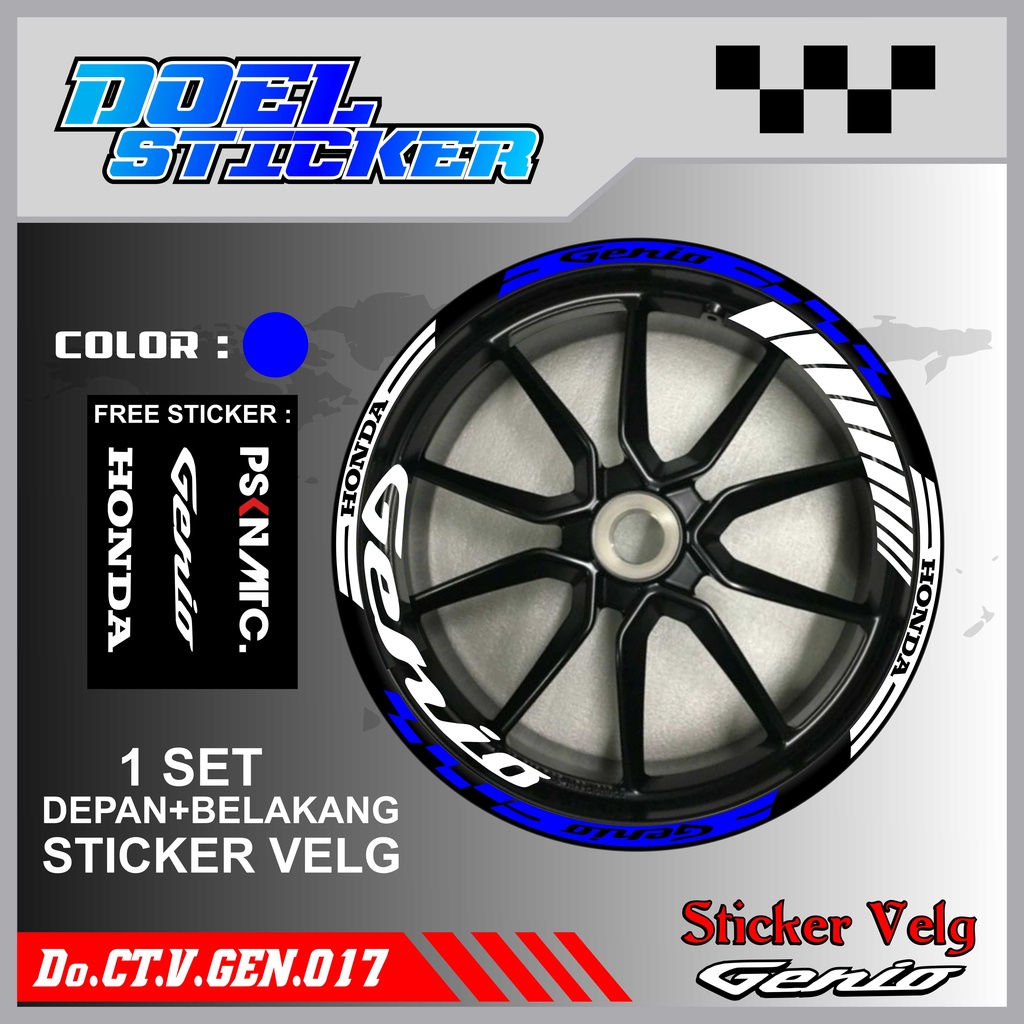 Stiker Cutting Velg Genio Racing Lis List Variasi Custom Set Depan Belakang Doel 017